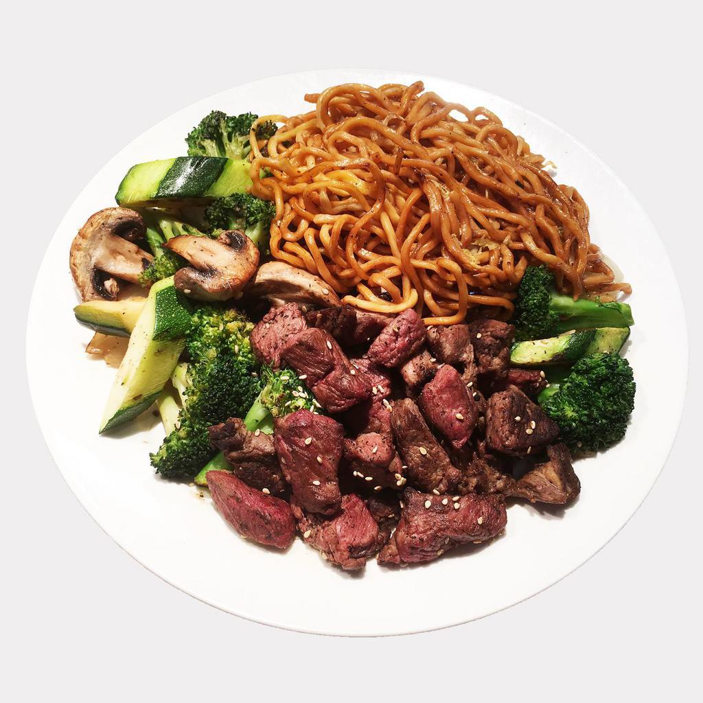 Hibachi Steak Combo · Includes fried rice, brown rice or white rice also served with broccoli, onion, zucchini and mushroom on side.