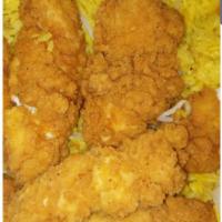 6 Pieces Chicken Tenderloins,Rice And Veggies Platter. free can soda or water  · 6 Pieces chicken Tenderloins, rice. Choose your favorite dressing. Free can soda or water. 