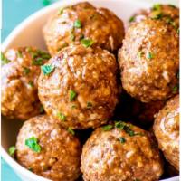 MEATBALL (4 pieces) Marinated sauce on side or your favorite dressing. · Choose your favorite side dressing.