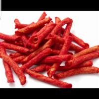 Takis  Tortilla Chips 4 oz. · Hot chili pepper and lime, habanero & lime, spicy buffalo. 