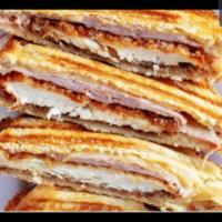 The Chicken Cordon Bleu Panini  · Chicken Breast, Boar's Head Ham, Swiss Cheese or choose your favorite cheese. Choose your fa...