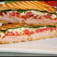 The Boar's Boar's Head Mediterranean Panini  · Boar's Head chicken Breast, feta cheese, baby spinach, tomatoes. 