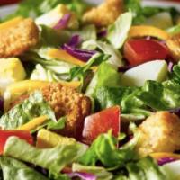 NY House Salad · Fresh, mixed greens, tomatoes, shredded carrots, croutons, mozzarella cheese and your choice...