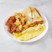 2. 2 Eggs Your Way with Potato and Meat · Served with potato