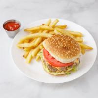 2. Cheese Burger Combo · With french fries and can soda.