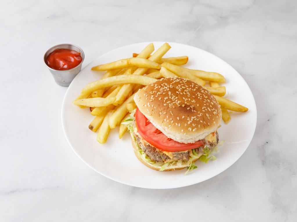 2. Cheese Burger Combo · With french fries and can soda.