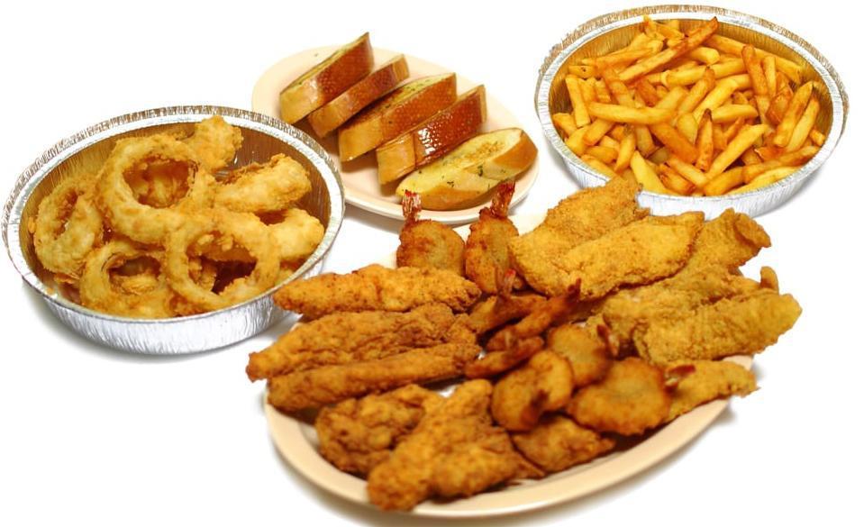 Fried Mix Party Tray · Catfish, shrimp, oyster, wings and chicken tenders. Tilapia available for additional charge.