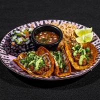 Taco Platter · Served with 5 picadillo, 5 pastor tacos, 5 brisket tacos, 5 chicken tinga tacos. Served with...