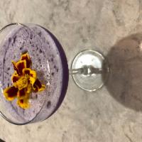 Bangkok Flower · Butterfly Pea infused gin, Mangosteen and Grapefruit Juice
