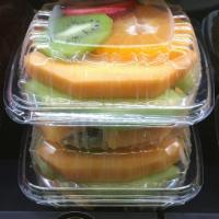 Fresh Fruit Salad · Freshly cut strawberry, kiwi, orange, honeydew, and cantaloupe 