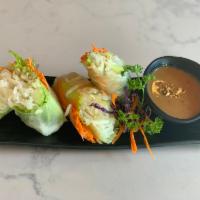 Salad Rolls · Mixed vegetables, rice noodles, wrapped in soft rice paper served with peanut sauce.
