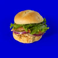 6. Chicken Philly · Thinly shaved chicken breast piled high on a freshly baked sourdough bun.