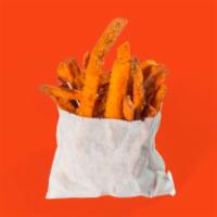 Sweet Potato Fries · Your vegetables never tasted so good! Comes with our signature, house-made praline sauce.