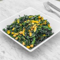 Kale ＆ Chickpea Salad · Kale, chickpea confit ＆ dried apricots