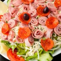 Chef Salad · Virginia ham, smoked turkey, provolone cheese and hard-boiled eggs.