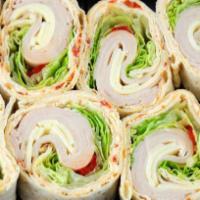 Roasted Turkey Wrap · Comes with lettuce, tomato and sweet peppers.