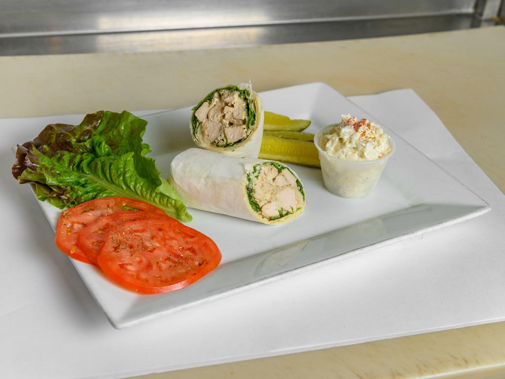 Chicken Caesar Wrap · Comes with romaine lettuce and Caesar dressing.