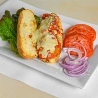 Chicken Parmigiana Sandwich · Comes with marinara sauce and mozzarella cheese.