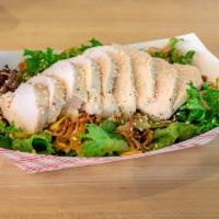 Seasonal Salad · spring mix with miso vinaigrette, chow chow, cilantro, sesame fried shallot