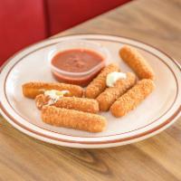Mozzarella Sticks · 7 seasoned and breaded mozzarella sticks, deep-fried and served with your choice of ranch or...