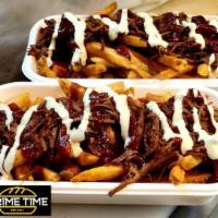 PRIME BEEF FRIES · Fresh made fries topped w. Pulled beef