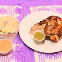 Quarter White Chicken Combo 1 side · 1/4 Chicken Rotisserie with Green tomatillo sauce and a side order of your choice