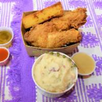 2 Pieces Chicken Combo 1 side · all natural 2 pieces Crispy Fried Chicken served with jalapeno vinegar and hot sauce and 1 s...