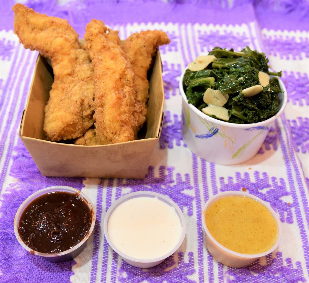 3 Piece Fingers Combo 1 side · all natural Chicken fingers served with a side of your choice 
