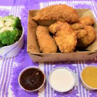 5 Pieces Fingers Combo 1 side · all Natural 5 pieces Chicken  fingers served with homemade Dipping sauce and  1 side of your...