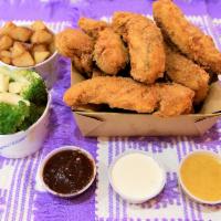 10 Pieces Fingers Combo 2 sides · all Natural 5 pieces Chicken  fingers served with homemade Dipping sauce and  2 sides of you...