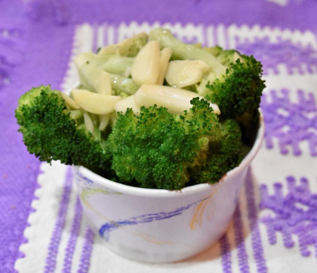 Broccoli Sauteed with Garlic · Cooked in oil or fat over heat.