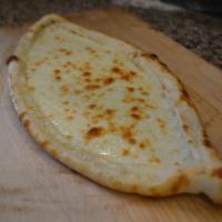Mozzarella Pide · Crispy crust of dough topped with mozzarella cheese.