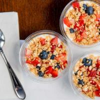 12oz Yogurt Parfait · Vanilla low-fat yogurt, fresh seasonal berries and granola.