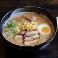 Miso Ramen · Noodle soup with miso made with more than 12 ingredients, fermented for a month. Chasyu (por...