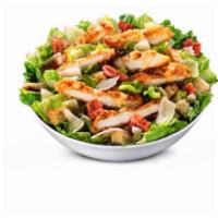 2. Chicken Caesar Salad · Grilled chicken, romaine lettuce, tomato, onion, green pepper, cucumber, avocado, and Caesar...