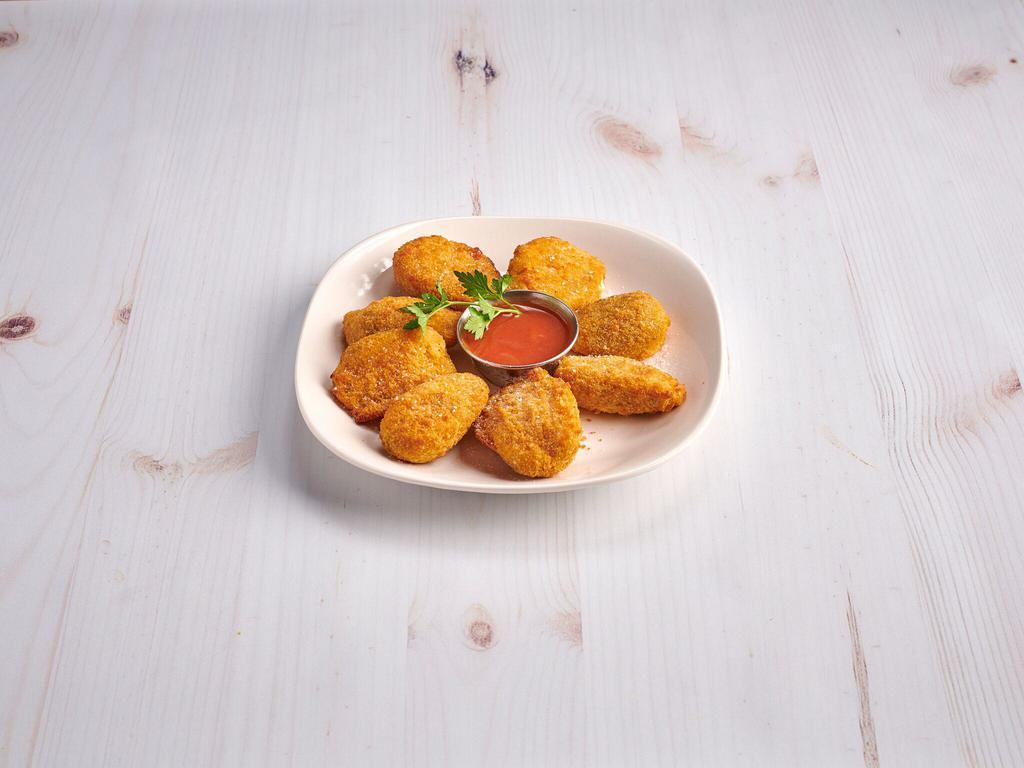 8 Jalapeno Poppers · Jalapeno peppers lightly breaded and stuffed with cream cheese and served with marinara sauce.