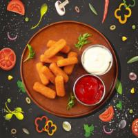 Mozzarella   Sticks · Elongated pieces of battered or breaded mozzarella, deep-fried, and served with side ketchup.