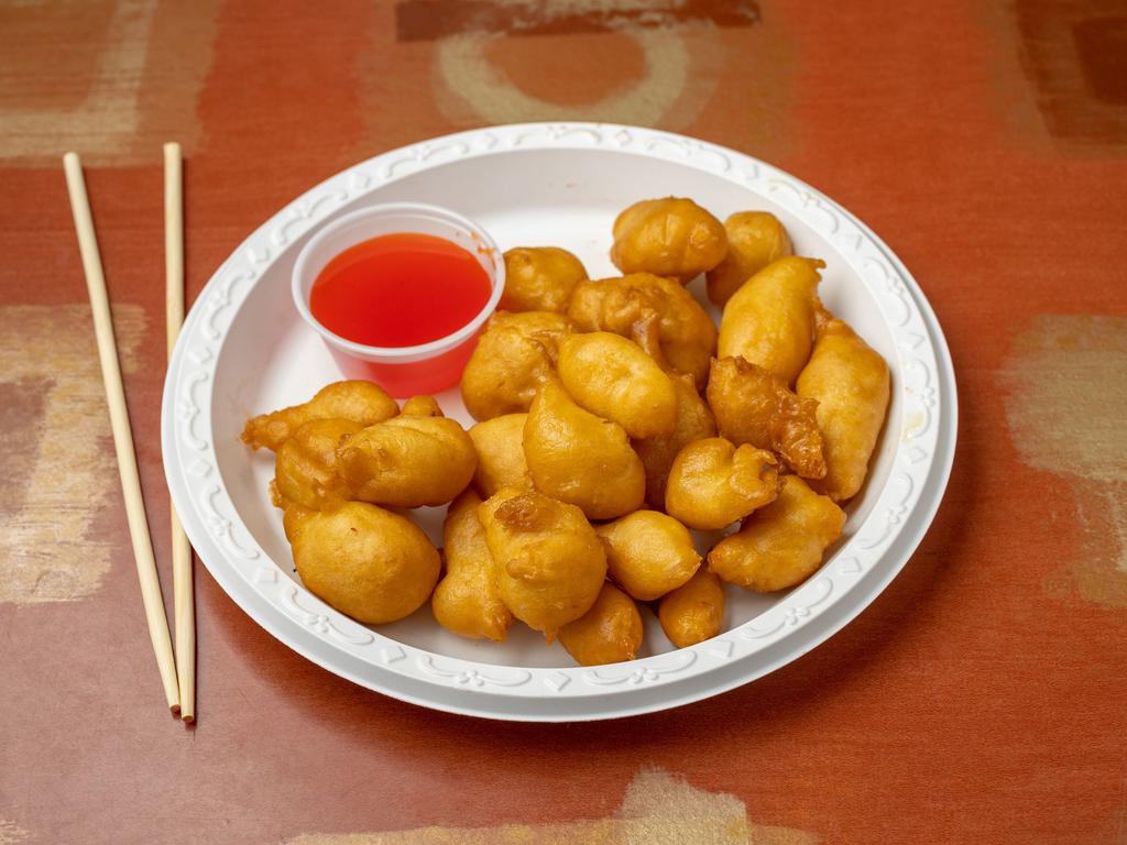 122. Sweet and Sour Chicken · Sweetened sauce with  vinegar base.
