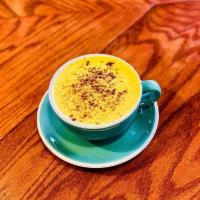 Golden Latte · Tumeric, ginger,honey,cinnamon and milk