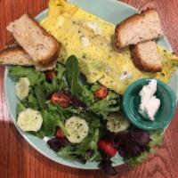 Plain Omelette · Three eggs,toast and side salad