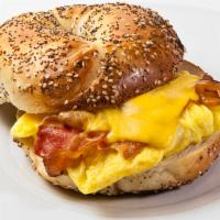 Turkey bacon, egg & cheese Bagel · Turkey bacon, egg and cheese