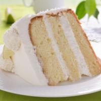 Pina Colada Rum Infused Cake · Fresh baked cake prepared soaked in Malibu coconut rum.