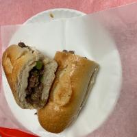 Philly Cheesesteak  · Come with mayonnaise ketchup grill onions grill green peppers and cheese