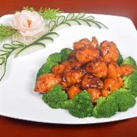 S18. General Tso's Chicken · White meat. With white rice. Spicy.