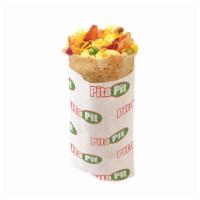 Awakin' with Bacon Pita · Bacon. Includes eggs, hashbrowns, green peppers, onions and choice of cheese and sauce.