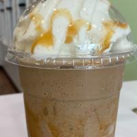 Caramel Latte · Blended Coffee Caramel Latte drizzled with your choice of sauce with whip cream