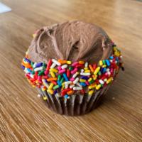 Chocolate Cupcake · Chocolate frosting with sprinkles. 