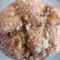 Apple-Filled Apple Fritter with Cinnamon Crumb Topping · 