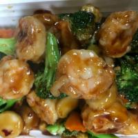 84. Shrimp with Garlic Sauce · With white rice. Hot and spicy.