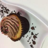 Vanilla and Chocolate Cupcake · Vanilla cake with chocolate buttercream.